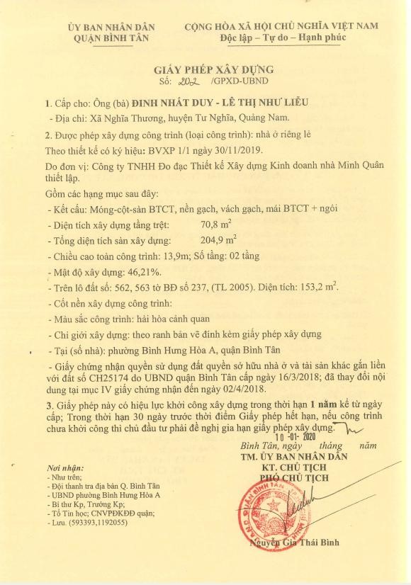 Xin giấy phép xây dựng