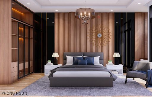 Thiết kế nội thất sang trọng giúp không gian phòng ngủ thêm ấm cúng