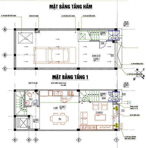 Một số phương án mặt bằng cho nhà 5 tầng 