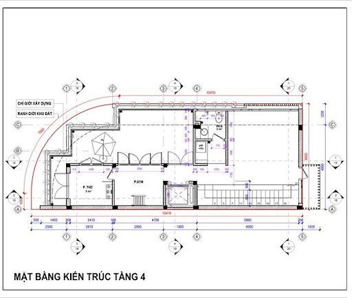 Mặt bằng kiến trúc tầng 4