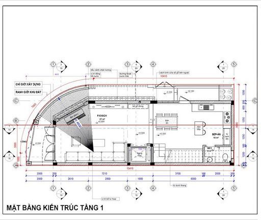 Mặt bằng kiến trúc tầng 1