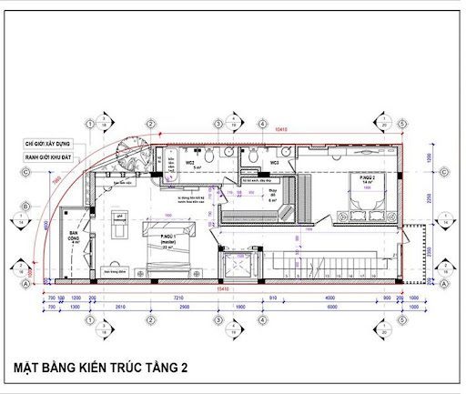 Mặt bằng kiến trúc tầng 2