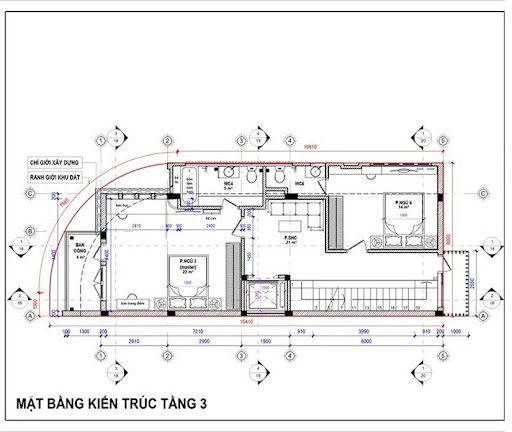 Mặt bằng kiến trúc tầng 3