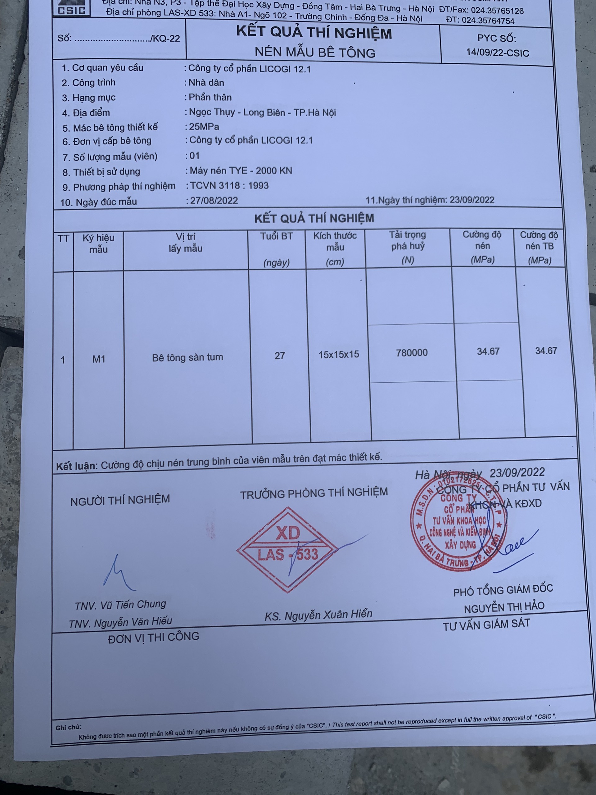 Biên Bản kết quả