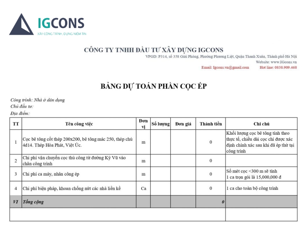 Phần cọc ép