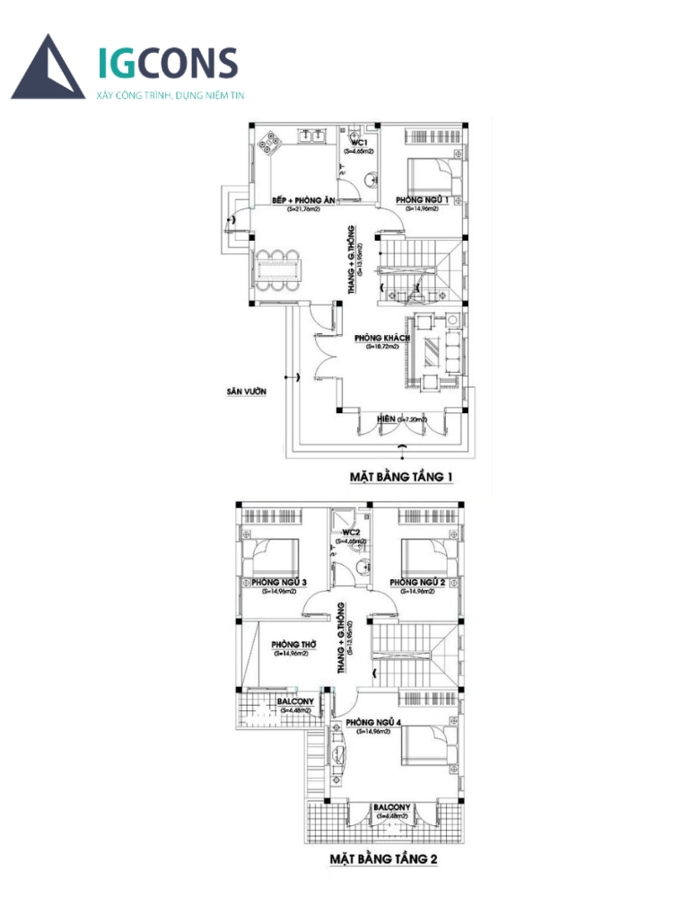 Bản vẽ nhà 2 tầng 3d đơn giản