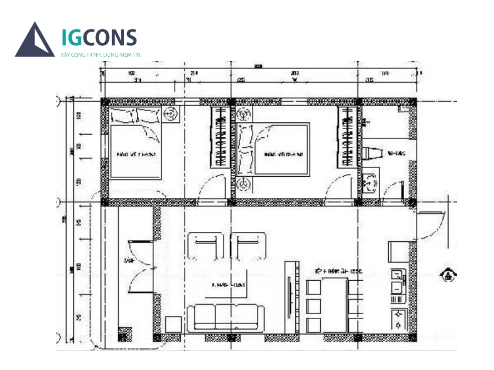 Bản vẽ nhà cấp 4 7x10m