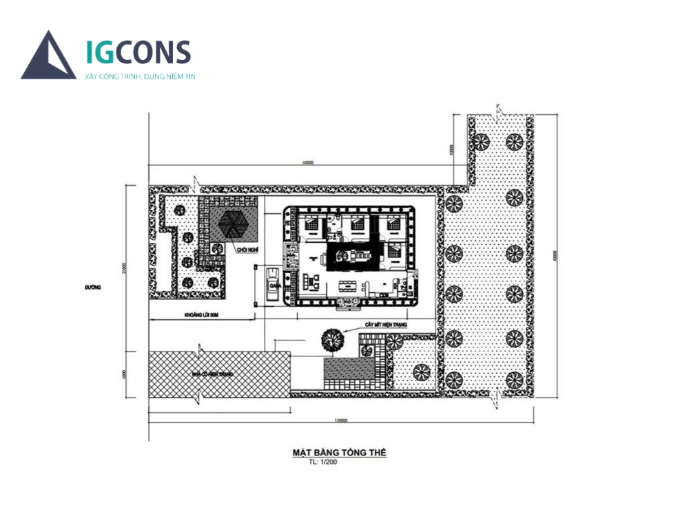 Bản vẽ nhà cấp 4 4 phòng ngủ