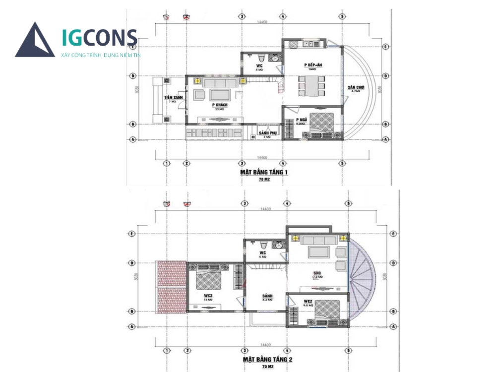 Bản vẽ nhà gác lửng kiểu nhà vườn