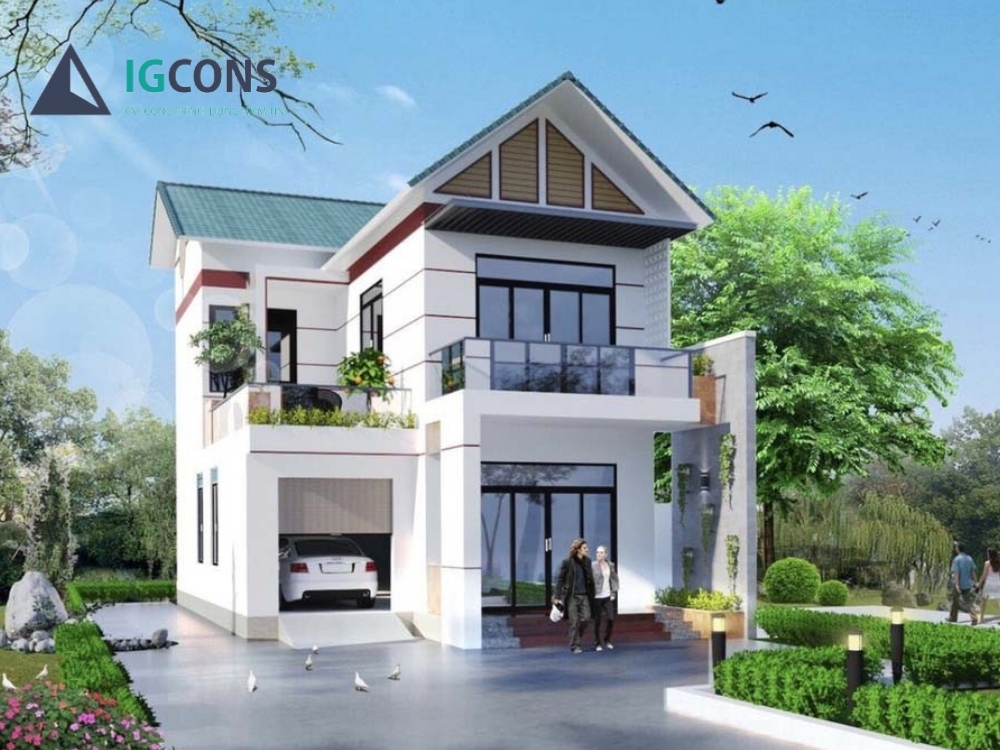 Thiết kế nhà vườn 2 tầng 3 phòng ngủ mẫu 2