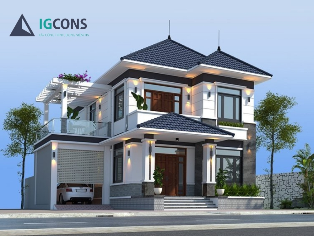 Đặc điểm mẫu nhà vuông 2 tầng 80m2