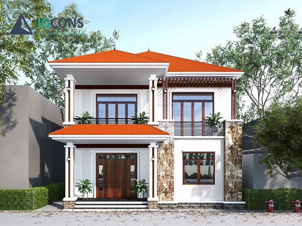 Mẫu nhà vuông 2 tầng 80m2 số 3