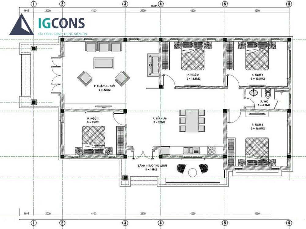 Gợi ý thiết kế không gian phòng ngủ cho mẫu nhà cấp 4 4 phòng ngủ 400 triệu đẹp ở nông thôn