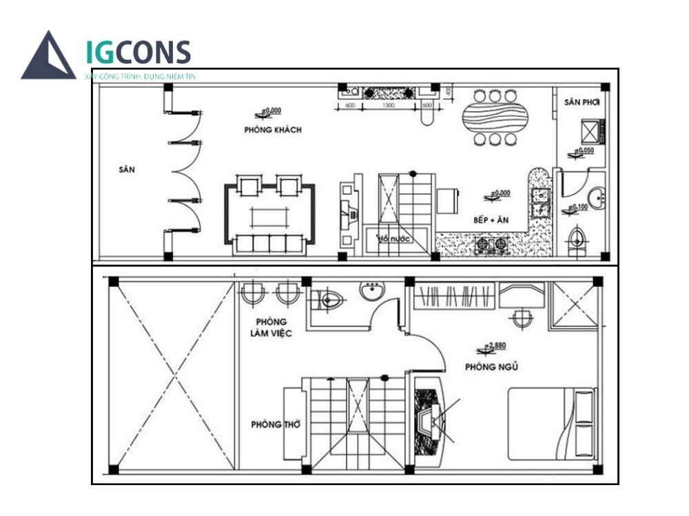 Bản vẽ công năng nhà cấp 4 30m2