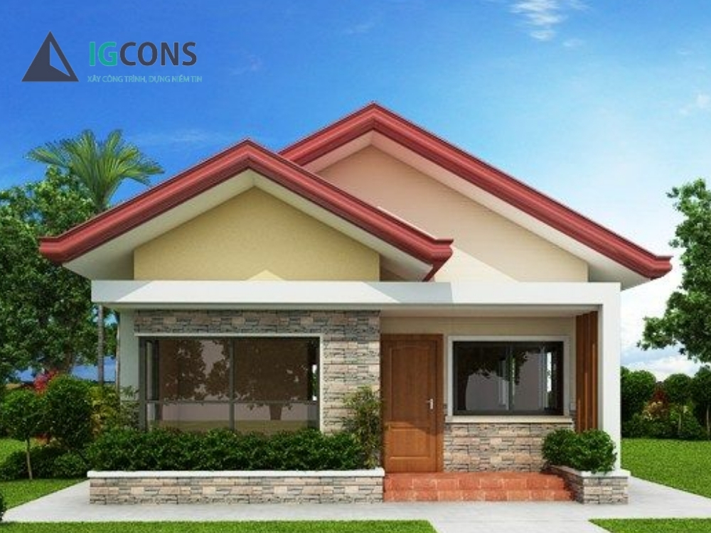 Thiết kế nhà 30m2 cấp 4 mái ngói mẫu số 1