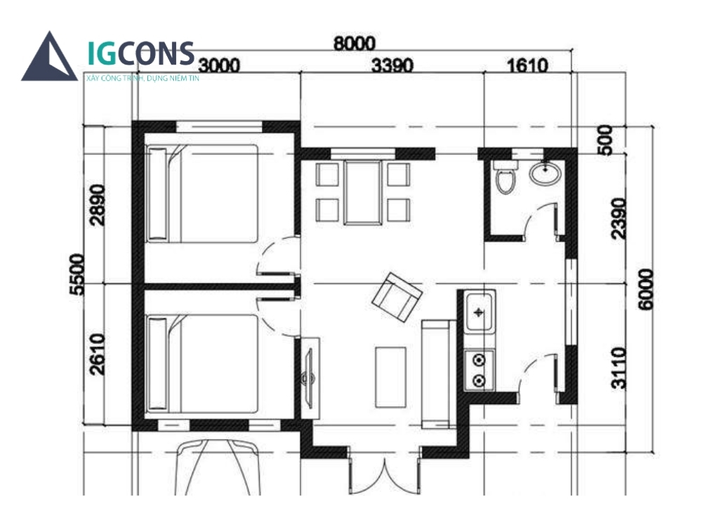 Phân tích bản vẽ nhà cấp 4 150 triệu cùng kỹ sư xây dựng