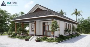 thiết kế nhà 90m2 1 tầng