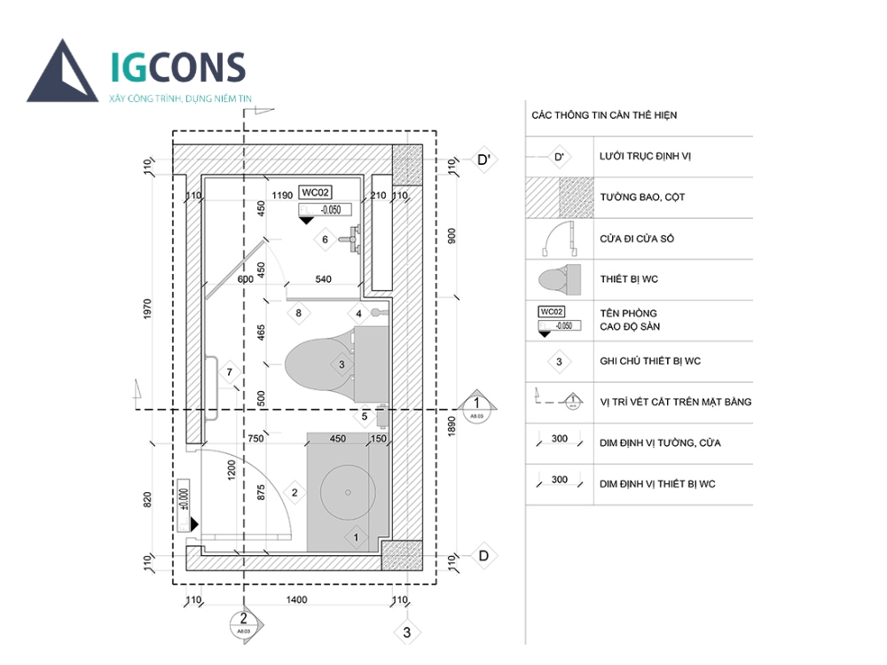 File CAD nhà vệ sinh đơn giản