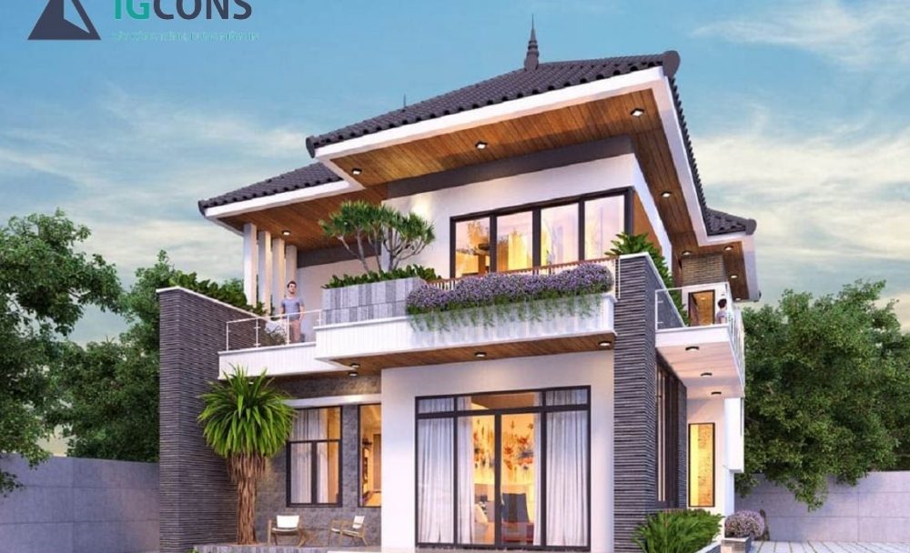 Mẫu thiết kế nhà 2 tầng kiểu Nhật hiện đại số 1
