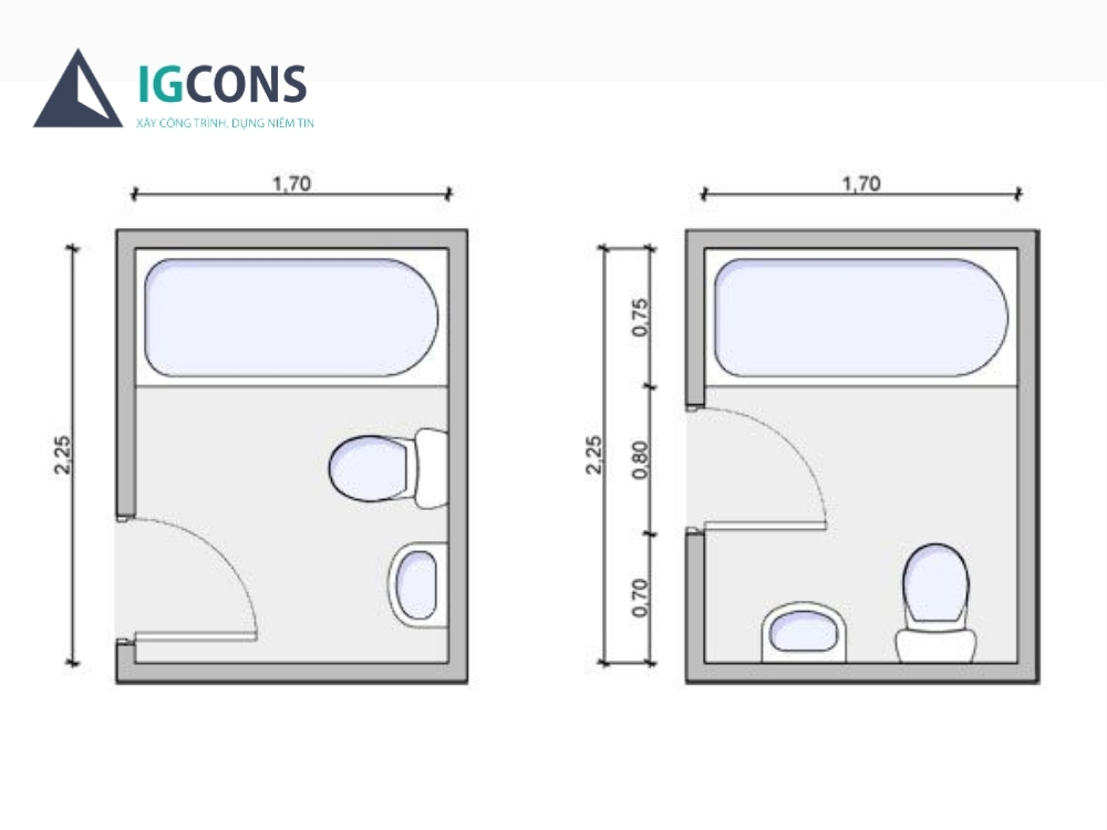 Bản vẽ nhà vệ sinh có bồn tắm