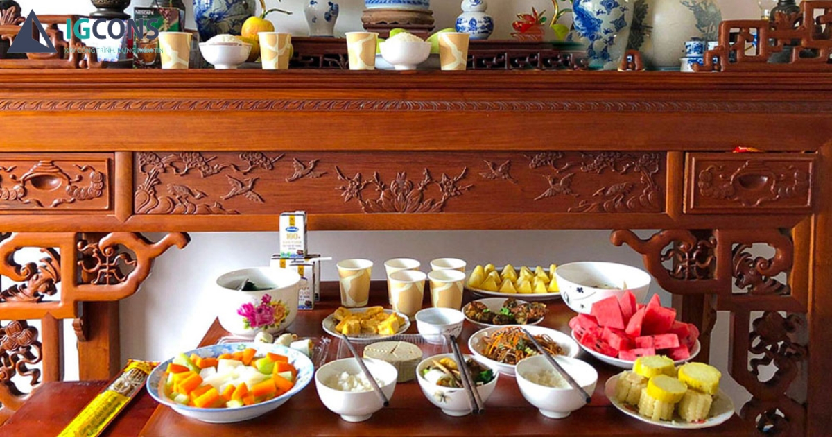 Mâm cơm cúng tạ đất