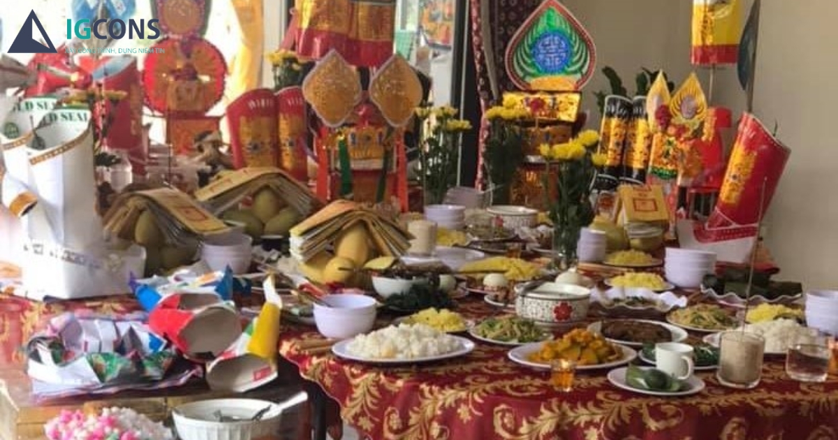 Mâm cúng đất miền Trung