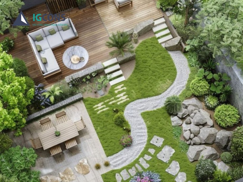 thiết kế sân vườn hiện đại