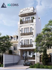 nhà 4 tầng 1 tum